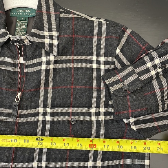 Ralph Lauren Shacket Black Windowpane Full Zip Womens Size S LRL Shirt Jacket - Picture 11 of 12